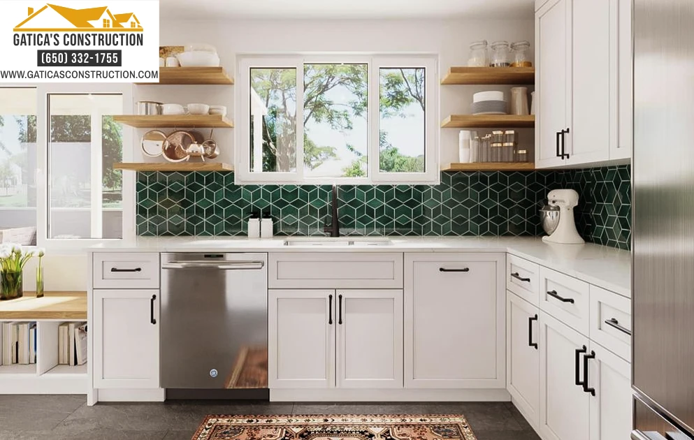 Custom cabinet kitchen remodel in Palo Alto by Gatica's Construction