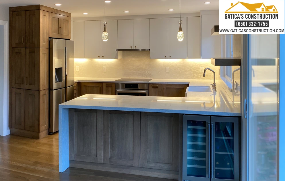 Kitchen renovation with recessed lighting upgrade in Santa Clara
